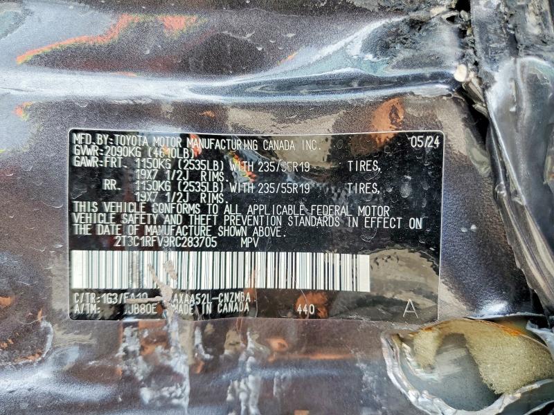 2024 Toyota Rav4 მანქანა იყიდება აუქციონზე, vin: 2T3C1RFV9RC283705, აუქციონის ნომერი: 56821486