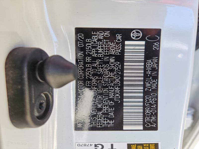 Aukcja sprzedaży 2021 Toyota Prius, vin: JTDKAMFU3M3127529, numer aukcji: 58942116