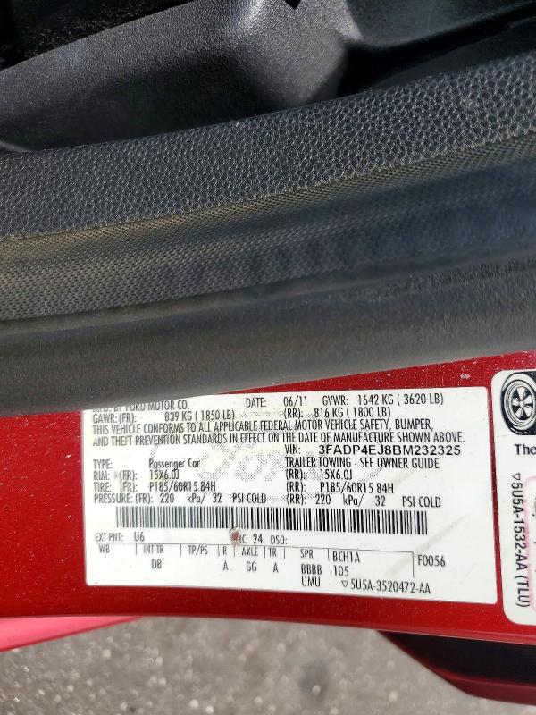 Продаж на аукціоні авто 2011 Ford Fiesta, vin: 3FADP4EJ8BM232325, номер лоту: 56422436