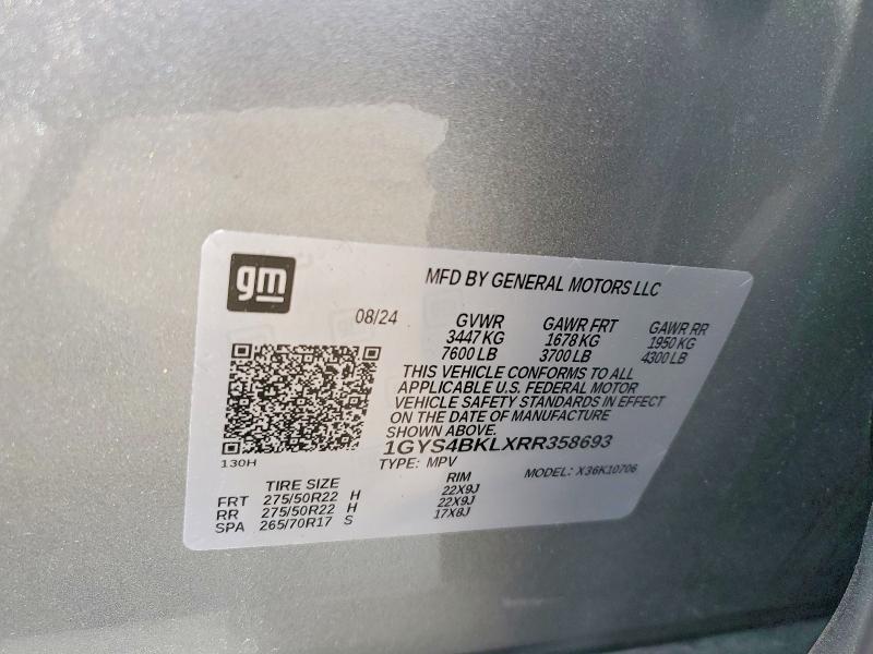 57576666 :رقم المزاد ، 1GYS4BKLXRR358693 vin ، 2024 Cadillac Escalade مزاد بيع