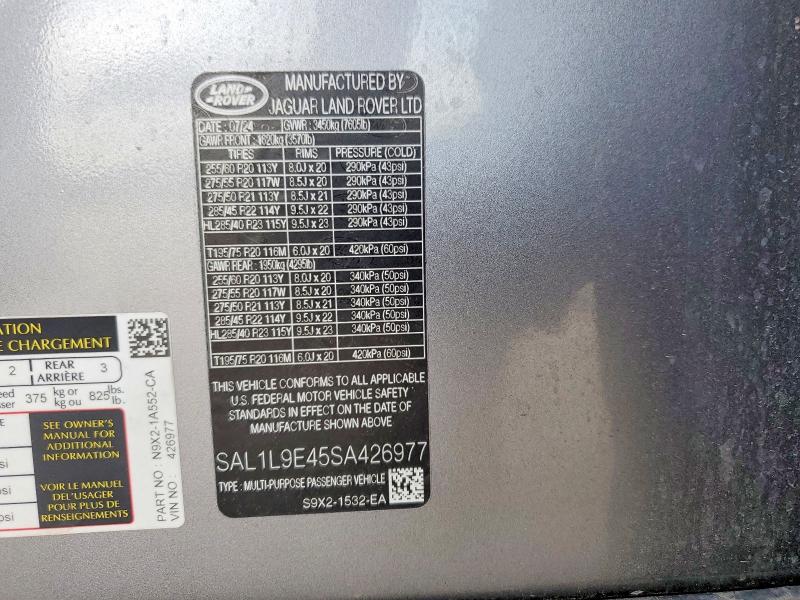 56633996 :رقم المزاد ، SAL1L9E45SA426977 vin ، 2025 Land Rover Range Rover Sport مزاد بيع
