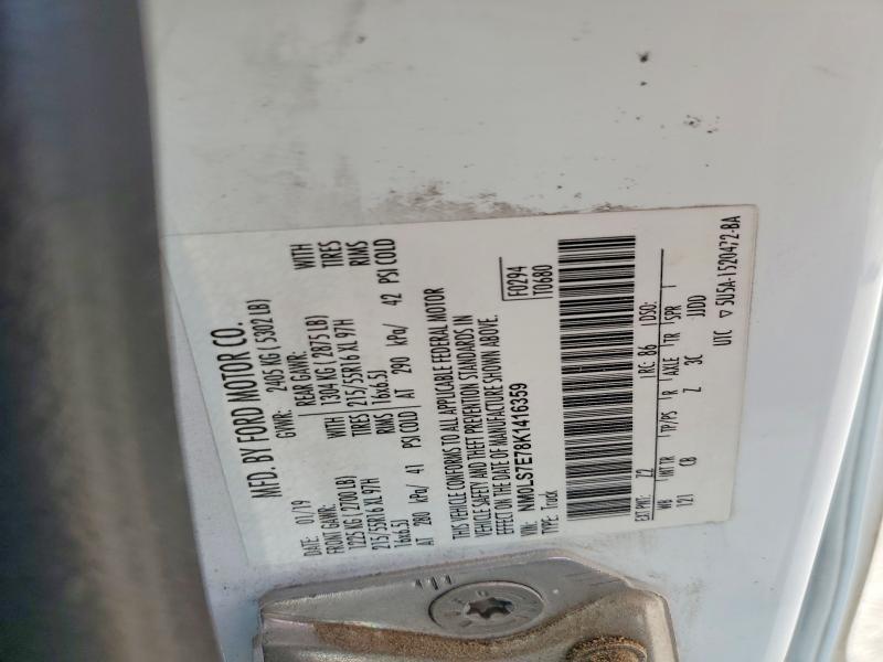 Продаж на аукціоні авто 2019 Ford Transit Connect, vin: NM0LS7E78K1416359, номер лоту: 56100626