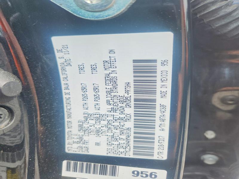 58282206 :رقم المزاد ، 3TMCZ5AN4NM469106 vin ، 2022 Toyota Tacoma مزاد بيع