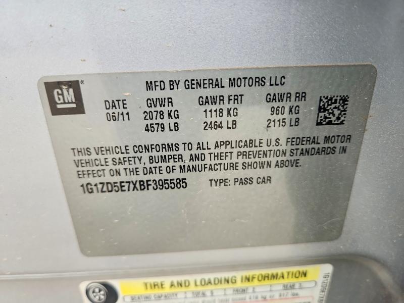 2011 Chevrolet Malibu მანქანა იყიდება აუქციონზე, vin: 1G1ZD5E7XBF395585, აუქციონის ნომერი: 55780356