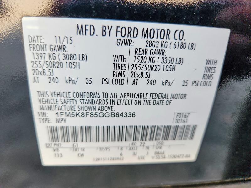 Продажа на аукционе авто 2016 Ford Explorer, vin: 1FM5K8F85GGB64336, номер лота: 57228956