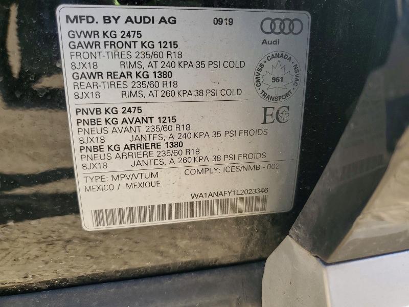 Aukcja sprzedaży 2020 Audi Q5, vin: WA1ANAFY1L2023346, numer aukcji: 56136676