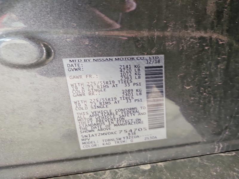 Aukcja sprzedaży 2019 Nissan Rogue, vin: 5N1AT2MV0KC754705, numer aukcji: 56285516