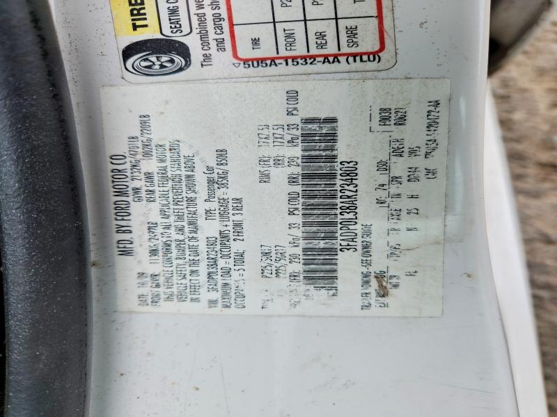 Aukcja sprzedaży 2010 Ford Fusion, vin: 3FADP0L38AR234803, numer aukcji: 59289856