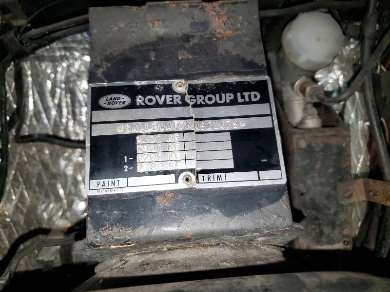 Aukcja sprzedaży 1993 Land Rover Defender, vin: SALLDVAF7KA921679, numer aukcji: 57475796