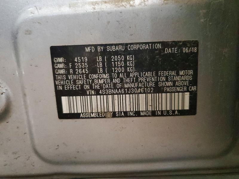 Продажа на аукционе авто 2018 Subaru Legacy, vin: 4S3BNAA61J3046102, номер лота: 57762766