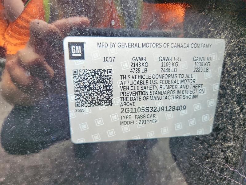 2018 Chevrolet Impala მანქანა იყიდება აუქციონზე, vin: 2G1105S32J9128409, აუქციონის ნომერი: 56295686