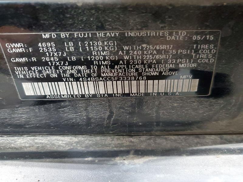 56062186 :رقم المزاد ، 4S4BSACC5F3338768 vin ، 2015 Subaru Outback مزاد بيع