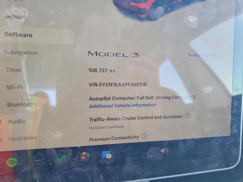 2023 Tesla Model 3 მანქანა იყიდება აუქციონზე, vin: 5YJ3E1EAXPF398318, აუქციონის ნომერი: 59632716