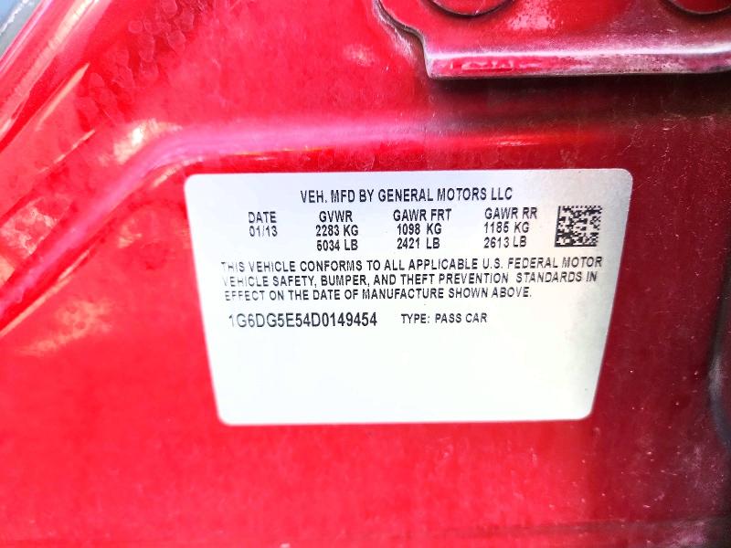 Продаж на аукціоні авто 2013 Cadillac Cts, vin: 1G6DG5E54D0149454, номер лоту: 58757836