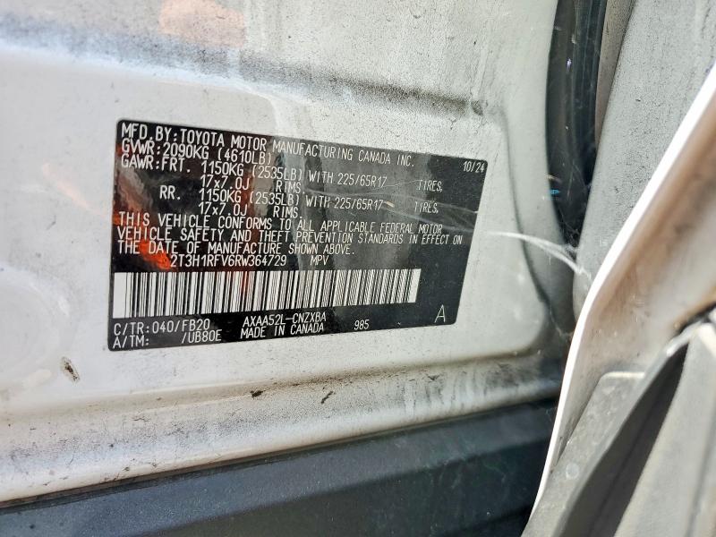 Aukcja sprzedaży 2024 Toyota Rav4, vin: 2T3H1RFV6RW364729, numer aukcji: 55538676
