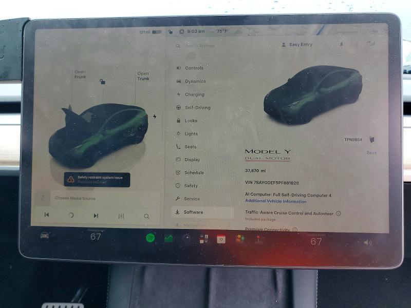 57665796 :رقم المزاد ، 7SAYGDEF5PF881828 vin ، 2023 Tesla Model  Y مزاد بيع