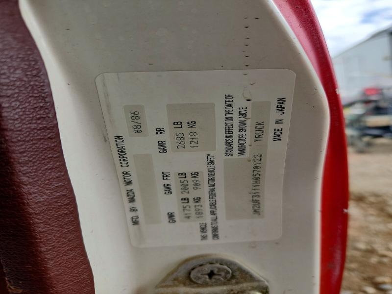 58727316 :رقم المزاد ، JM2UF3111H0570122 vin ، 1987 Mazda B2000 مزاد بيع