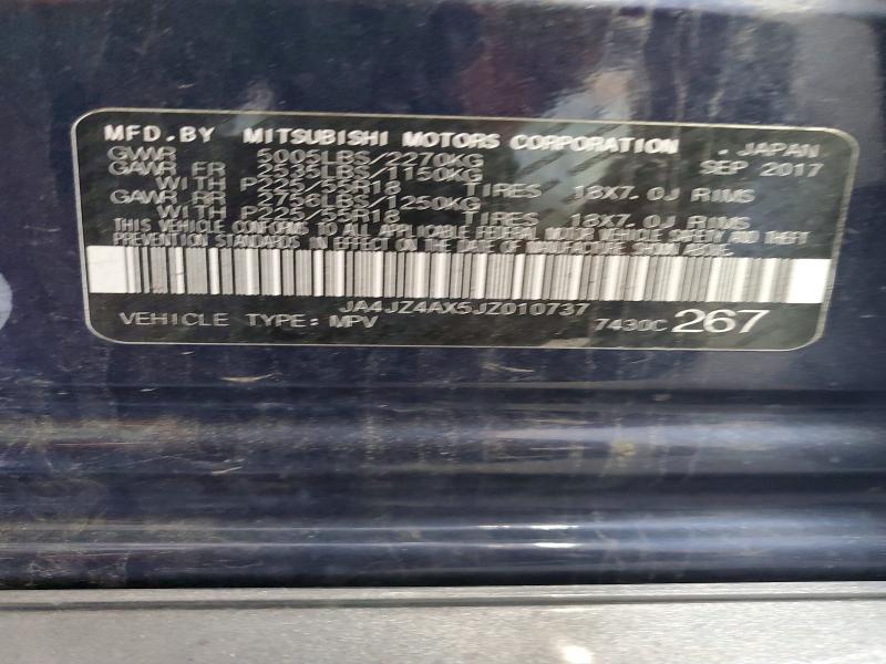 2018 Mitsubishi Outlander მანქანა იყიდება აუქციონზე, vin: JA4JZ4AX5JZ010737, აუქციონის ნომერი: 56280886