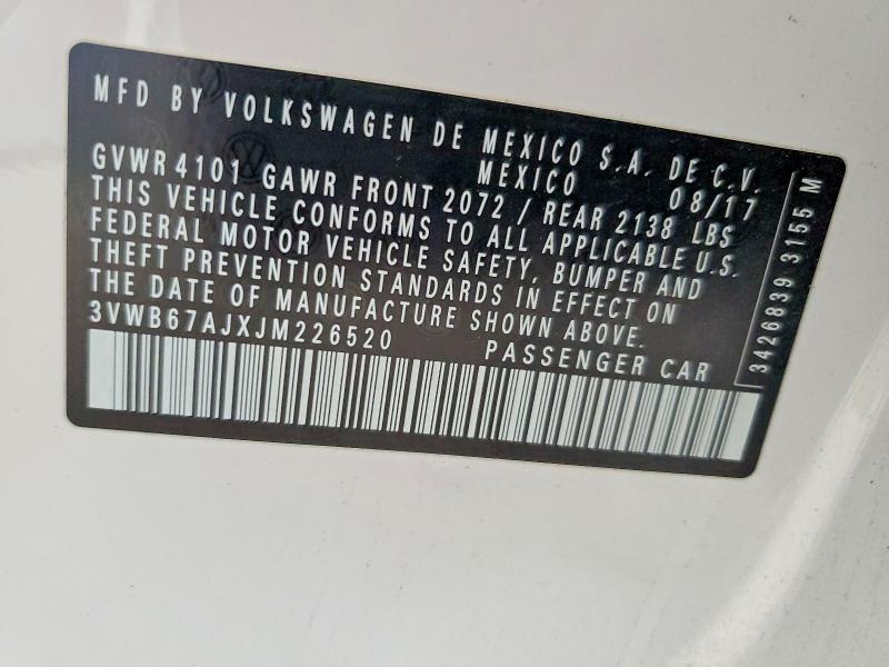 55693106 :رقم المزاد ، 3VWB67AJXJM226520 vin ، 2018 Volkswagen Jetta مزاد بيع