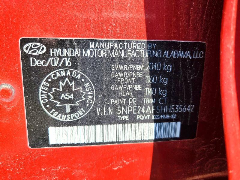 Продажа на аукционе авто 2017 Hyundai Sonata, vin: 5NPE24AF5HH535642, номер лота: 57748636