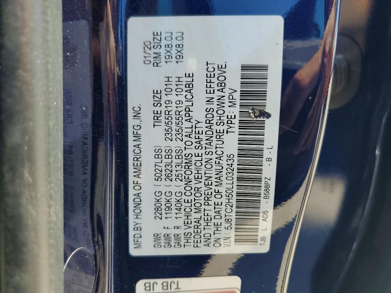 Aukcja sprzedaży 2020 Acura Rdx, vin: 5J8TC2H50LL032435, numer aukcji: 55913186