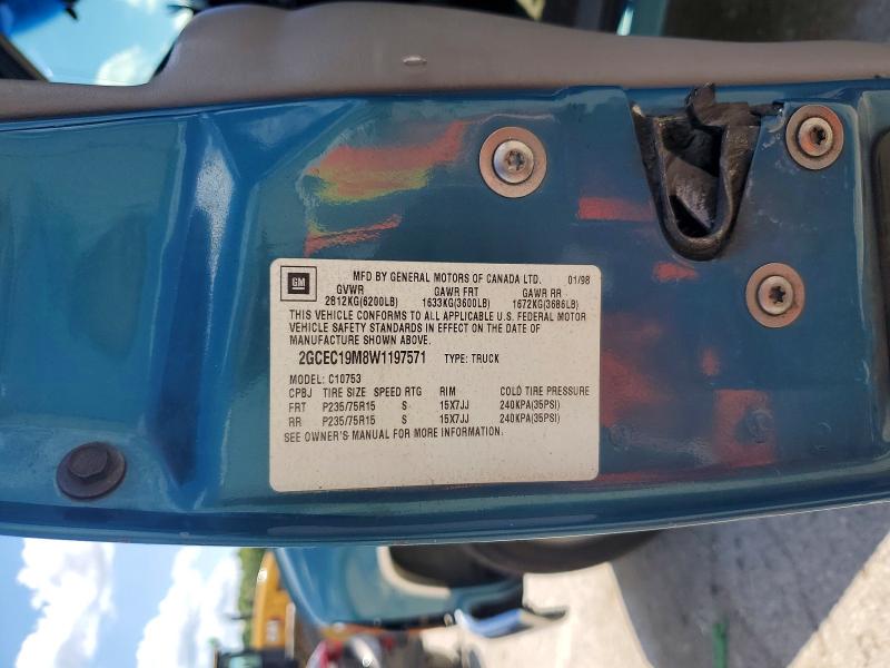 1998 Chevrolet Gmt-400 მანქანა იყიდება აუქციონზე, vin: 2GCEC19M8W1197571, აუქციონის ნომერი: 57495896