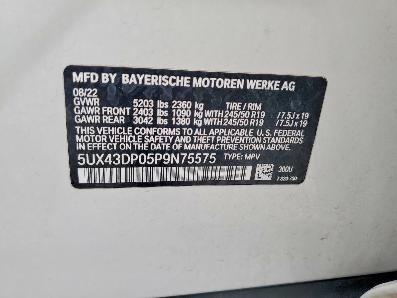 Продажа на аукционе авто 2023 Bmw X3, vin: 5UX43DP05P9N75575, номер лота: 56311966
