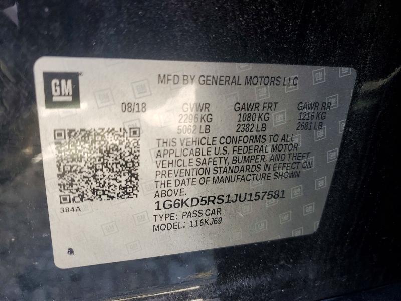 Продаж на аукціоні авто 2018 Cadillac Ct6, vin: 1G6KD5RS1JU157581, номер лоту: 58416236