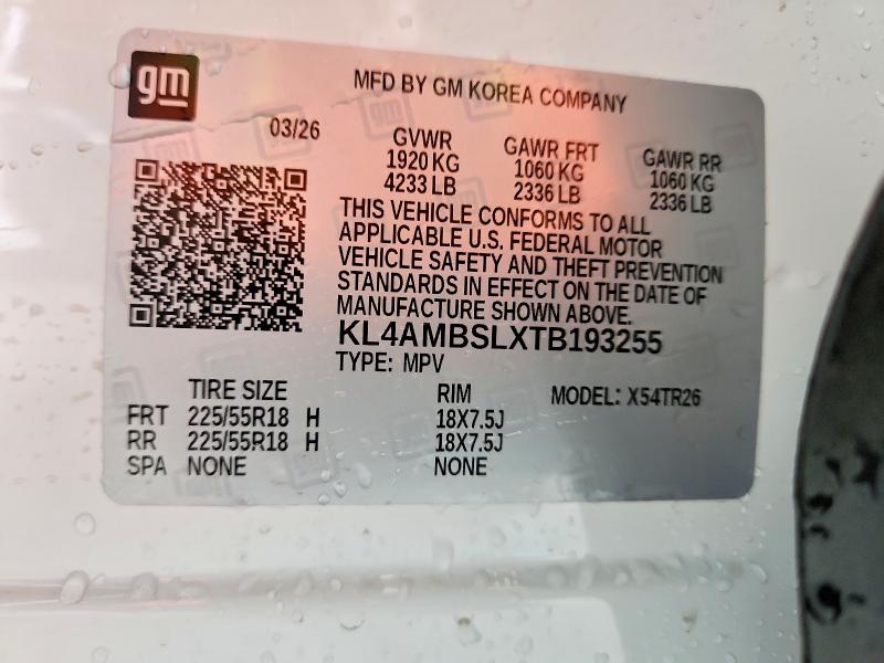 Aukcja sprzedaży 2026 Buick Encore Gx, vin: KL4AMBSLXTB193255, numer aukcji: 58164876