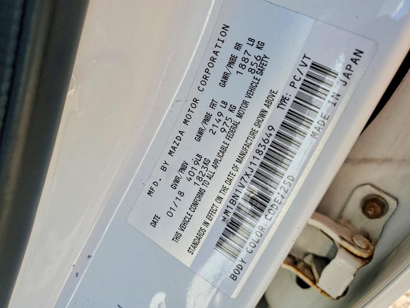 Aukcja sprzedaży 2018 Mazda 3, vin: JM1BN1V7XJ1183649, numer aukcji: 58380526