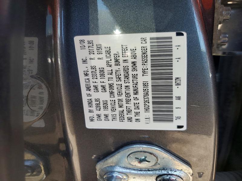 Auction sale of the 2009 Honda Accord, vin: 1HGCP26379A051851, lot number: 58434596