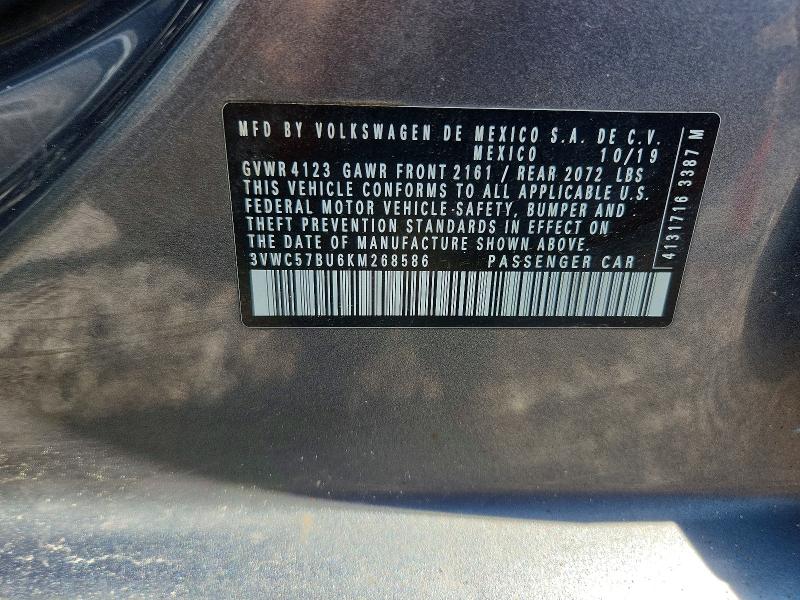 Aukcja sprzedaży 2019 Volkswagen Jetta, vin: 3VWC57BU6KM268586, numer aukcji: 57472576