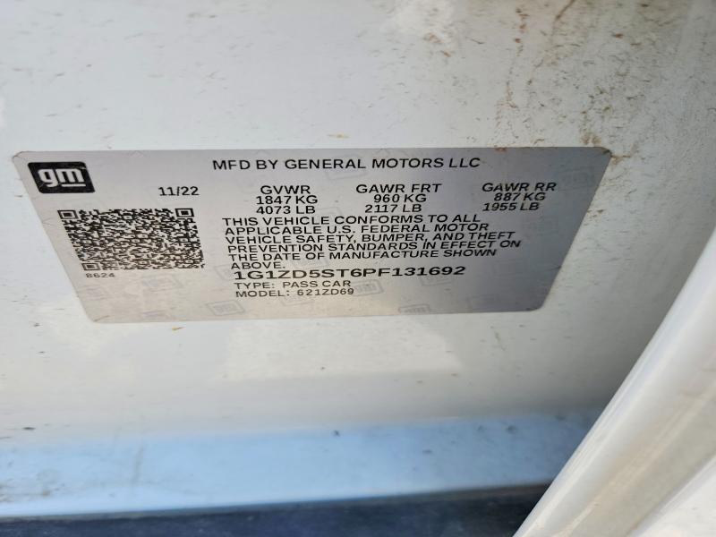 2023 Chevrolet Malibu მანქანა იყიდება აუქციონზე, vin: 1G1ZD5ST6PF131692, აუქციონის ნომერი: 95585465