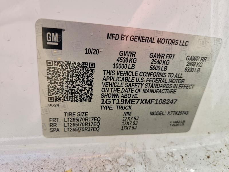 Продажа на аукционе авто 2021 Gmc Sierra, vin: 1GT19ME7XMF108247, номер лота: 55070076