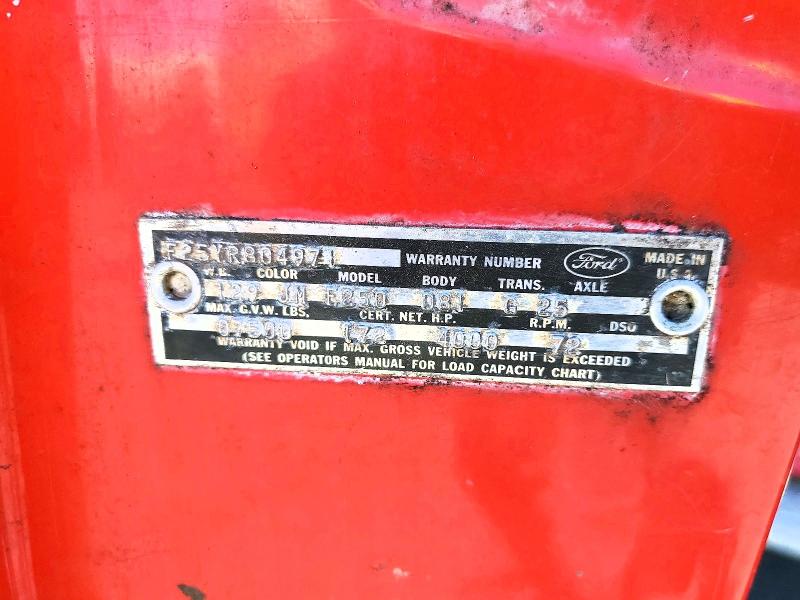 1966 Ford F250 მანქანა იყიდება აუქციონზე, vin: F25YR804971, აუქციონის ნომერი: 55954396