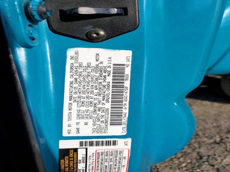 Продаж на аукціоні авто 2005 Toyota Tacoma, vin: 5TEUU42N85Z112266, номер лоту: 58306276