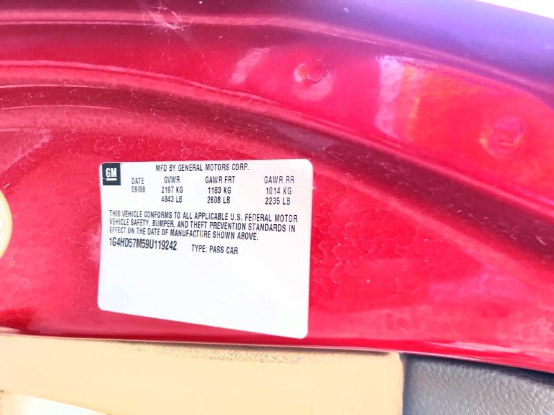 2009 Buick Lucerne მანქანა იყიდება აუქციონზე, vin: 1G4HD57M59U119242, აუქციონის ნომერი: 58070956
