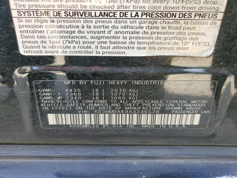 2010 Subaru Legacy მანქანა იყიდება აუქციონზე, vin: 4S3BMBA69A3236528, აუქციონის ნომერი: 58042666