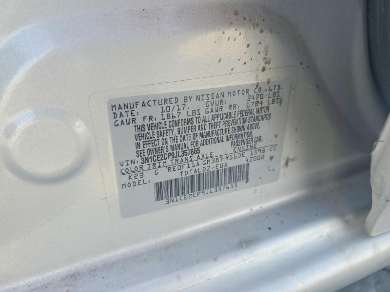 Продажа на аукционе авто 2018 Nissan Versa Note, vin: 3N1CE2CP9JL357655, номер лота: 58702666