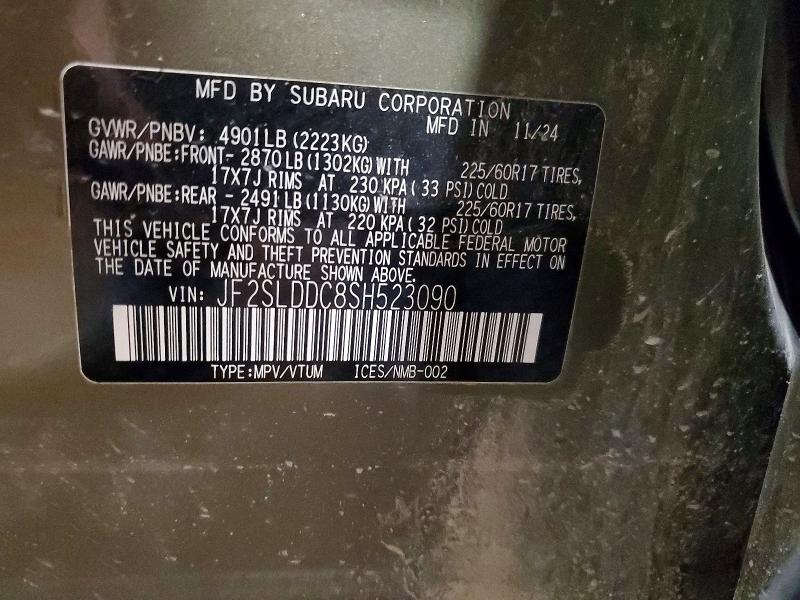 Продаж на аукціоні авто 2025 Subaru Forester, vin: JF2SLDDC8SH523090, номер лоту: 56961756