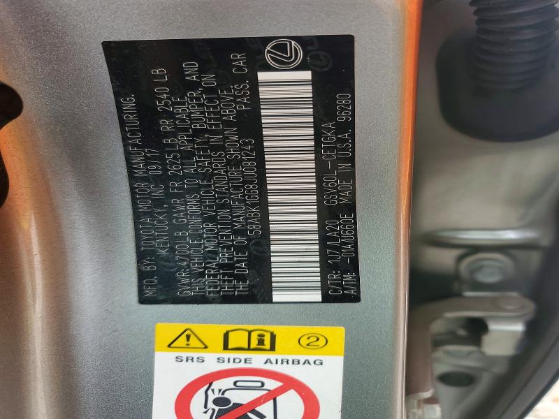 Продажа на аукционе авто 2018 Lexus Es, vin: 58ABK1GG8JU081243, номер лота: 56576376