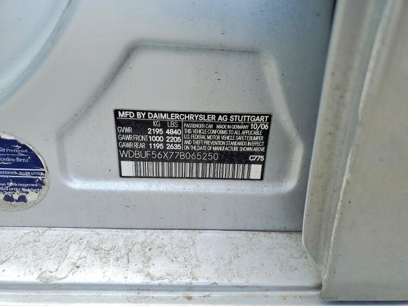 Aukcja sprzedaży 2007 Mercedes-benz E, vin: WDBUF56X77B065250, numer aukcji: 85611485