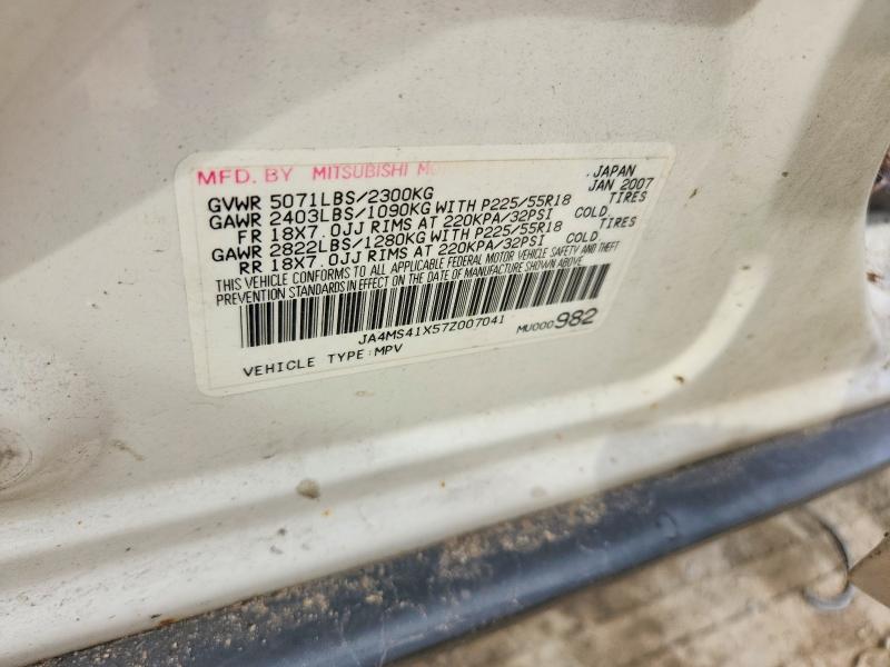 2007 Mitsubishi Outlander მანქანა იყიდება აუქციონზე, vin: JA4MS41X57Z007041, აუქციონის ნომერი: 58611986
