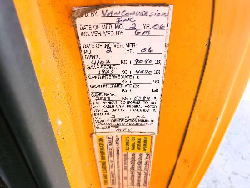 Продаж на аукціоні авто 2006 Gmc Savana, vin: 1GDHG35U761206815, номер лоту: 55563826