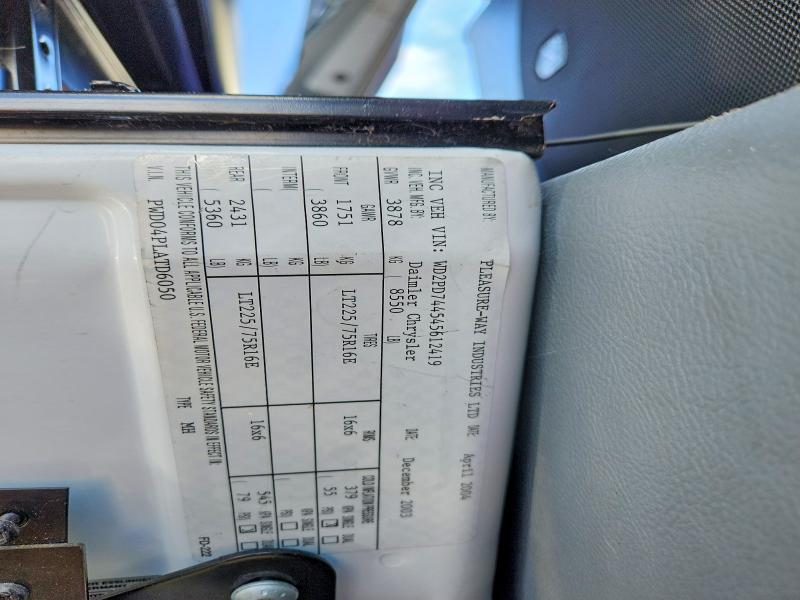 Продажа на аукционе авто 2004 Sprinter 2500 Sprinter, vin: WD2PD744545612419, номер лота: 58573886