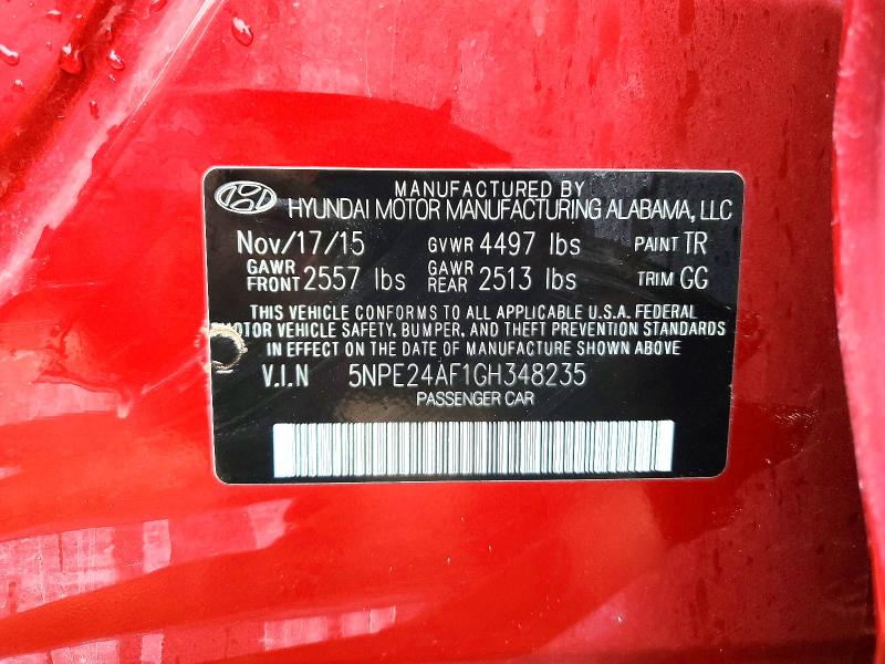 Aukcja sprzedaży 2016 Hyundai Sonata, vin: 5NPE24AF1GH348235, numer aukcji: 56306336