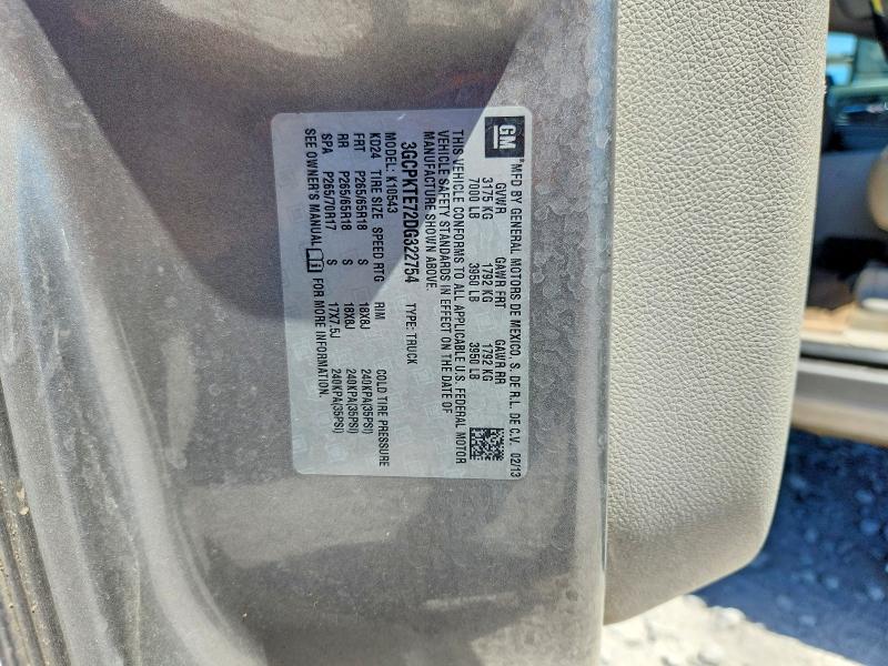 2013 Chevrolet Silverado მანქანა იყიდება აუქციონზე, vin: 3GCPKTE72DG322754, აუქციონის ნომერი: 58264686