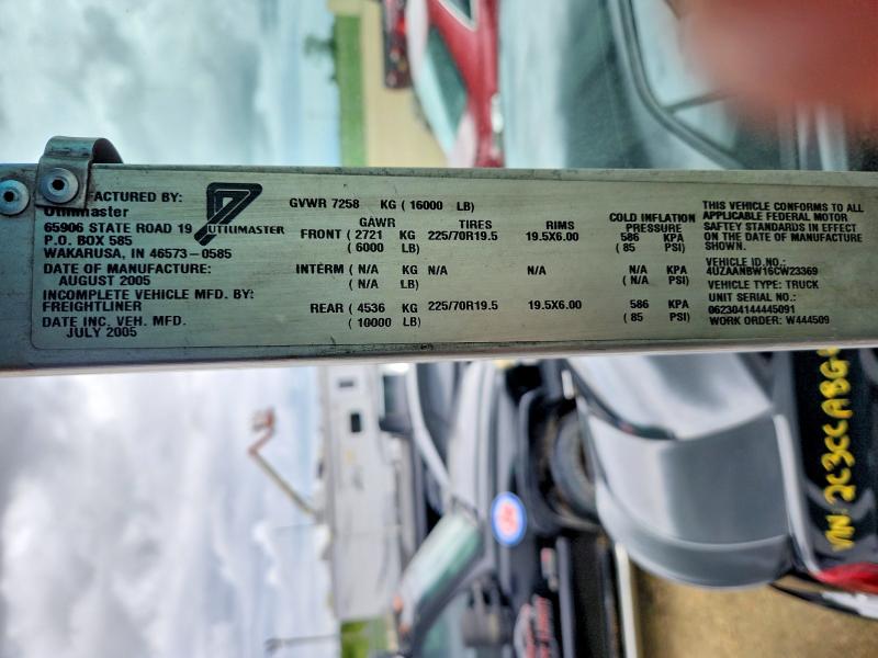 53751786 :رقم المزاد ، 4UZAANBW16CW23369 vin ، 2006 Freightliner Chassis مزاد بيع