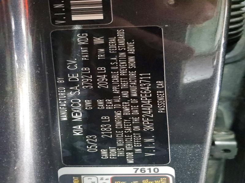 59169866 :رقم المزاد ، 3KPF24AD4PE643711 vin ، 2023 Kia Forte مزاد بيع