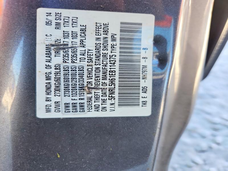 Продаж на аукціоні авто 2014 Honda Odyssey, vin: 5FNRL5H61EB114375, номер лоту: 55194196